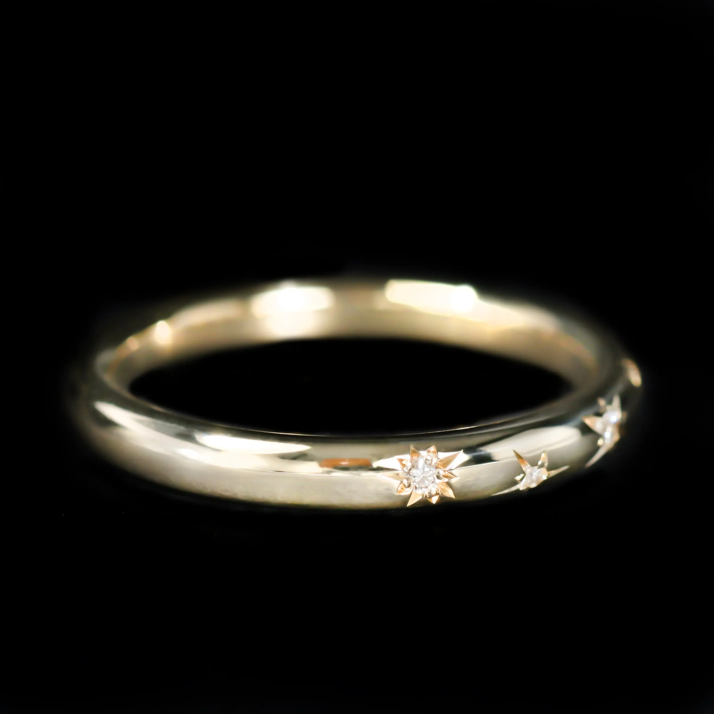 14K Yellow Gold 0.09 CTW Diamond Star Scatter Band