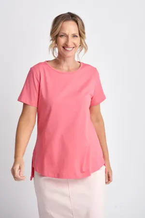 A Line Cotton Tee Coral