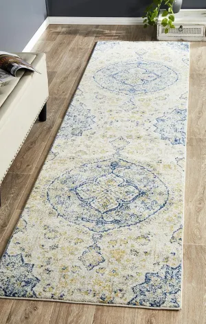 Boho Vintage Jenna Sky Blue Runner