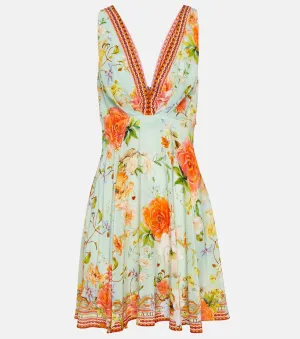 CAMILLA Embellished Silk Mini Dress, Multicolor