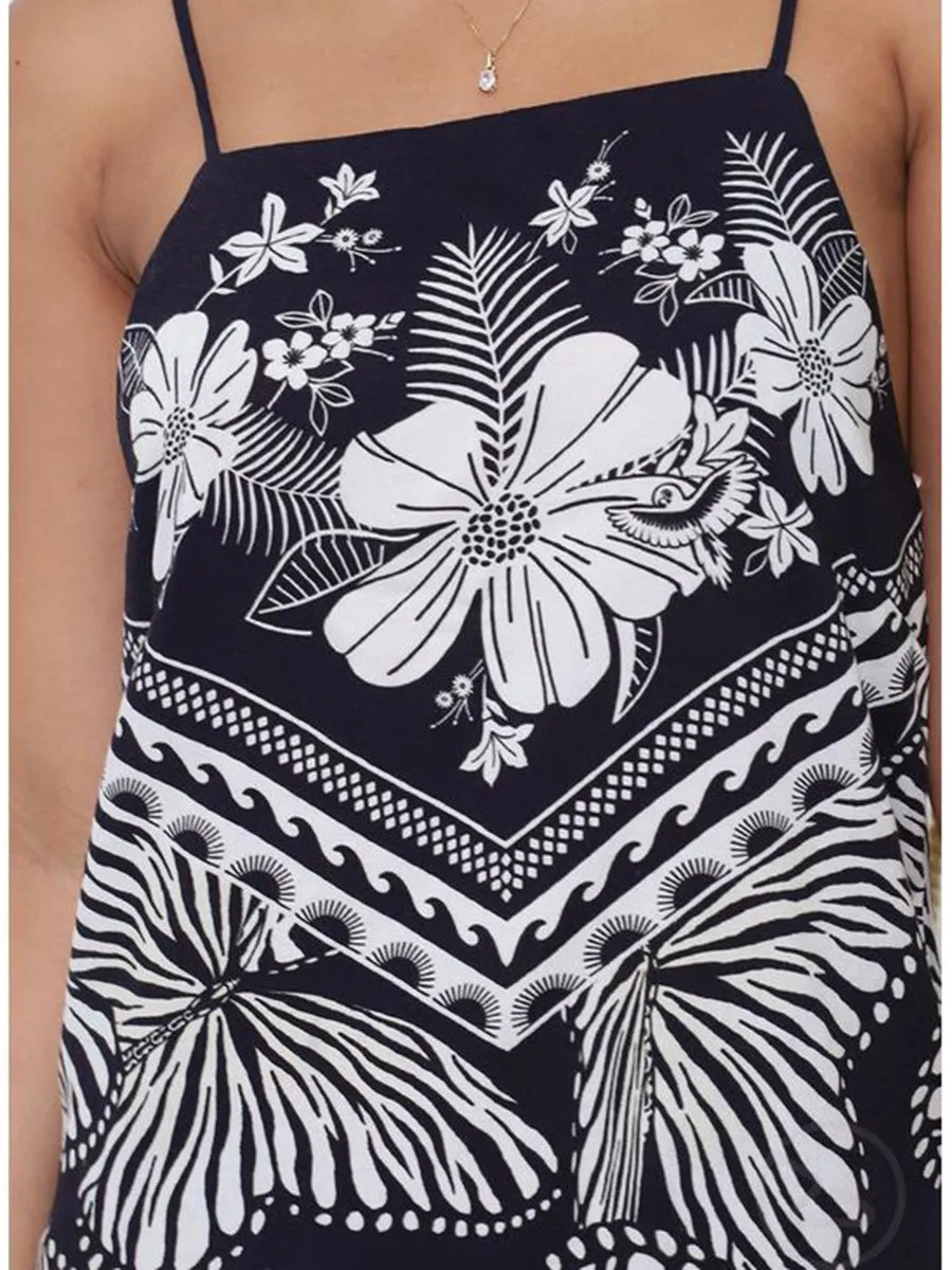 Casual High Street Print Sleeveless Mini Dress