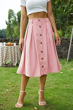 Casual Skirt Shaped Waist Button Princess Dress Skirt