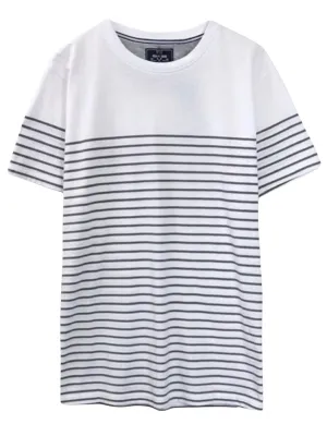 Casual Striped White Tee