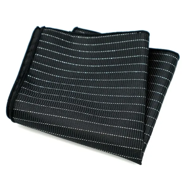 Classy Men Black Striped Pocket Square