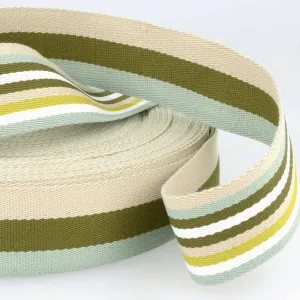 Double Sided Stripe Webbing : Greens