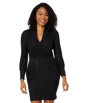 Dress Donna Morgan, Stretch Lame Long Sleeve with Pockets