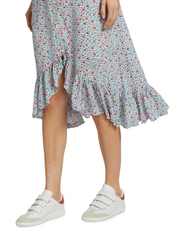 Dress - Midi Tiered Rails Frida with floral print, blue