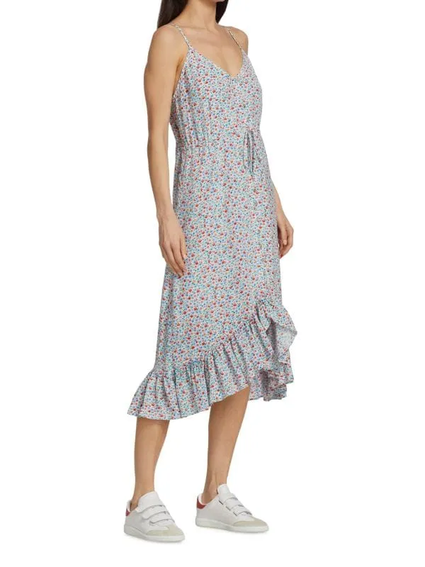 Dress - Midi Tiered Rails Frida with floral print, blue