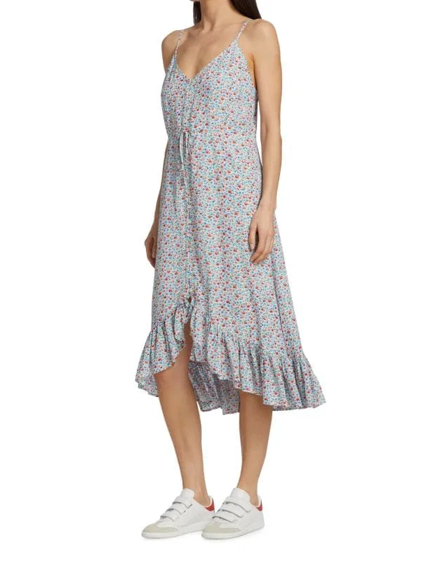 Dress - Midi Tiered Rails Frida with floral print, blue