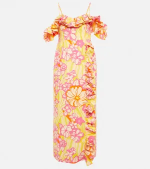 Fenella ruffled midi dress ALÉMAIS, multicolor