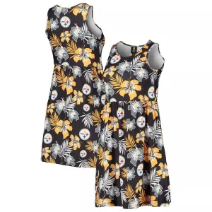 FOCO Pittsburgh Steelers Women's Black Floral Sundress