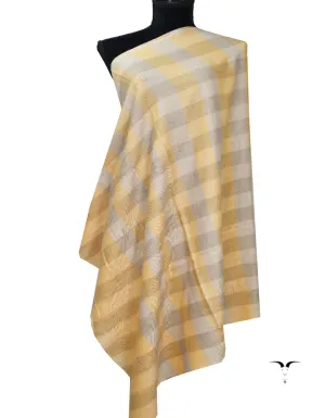 Golden and Grey Striped Pashmina Shawl 7225