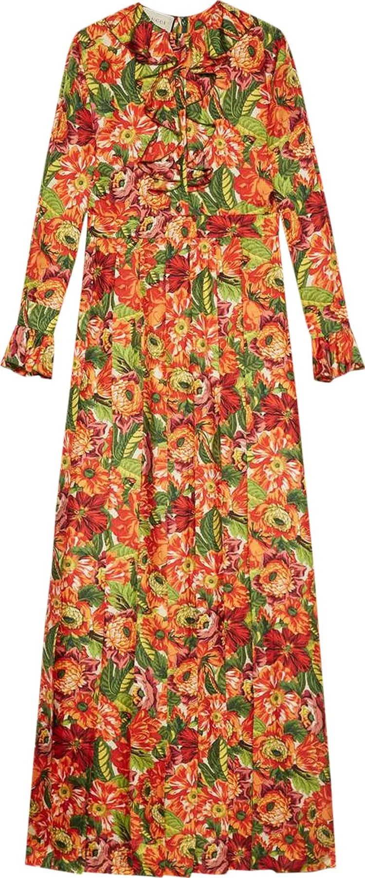 Gucci x The North Face Silk Dress 'Orange Floral' Multicolor