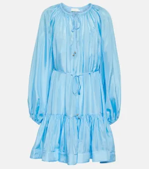 Halcyon ZIMMERMANN silk mini dress, blue