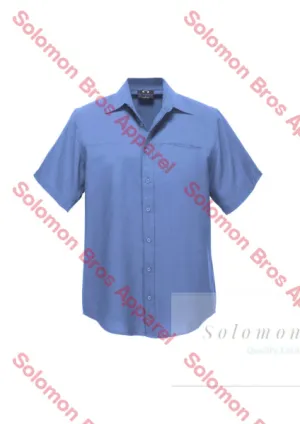 Haven Mens Short Sleeve Shirt Mid Blue