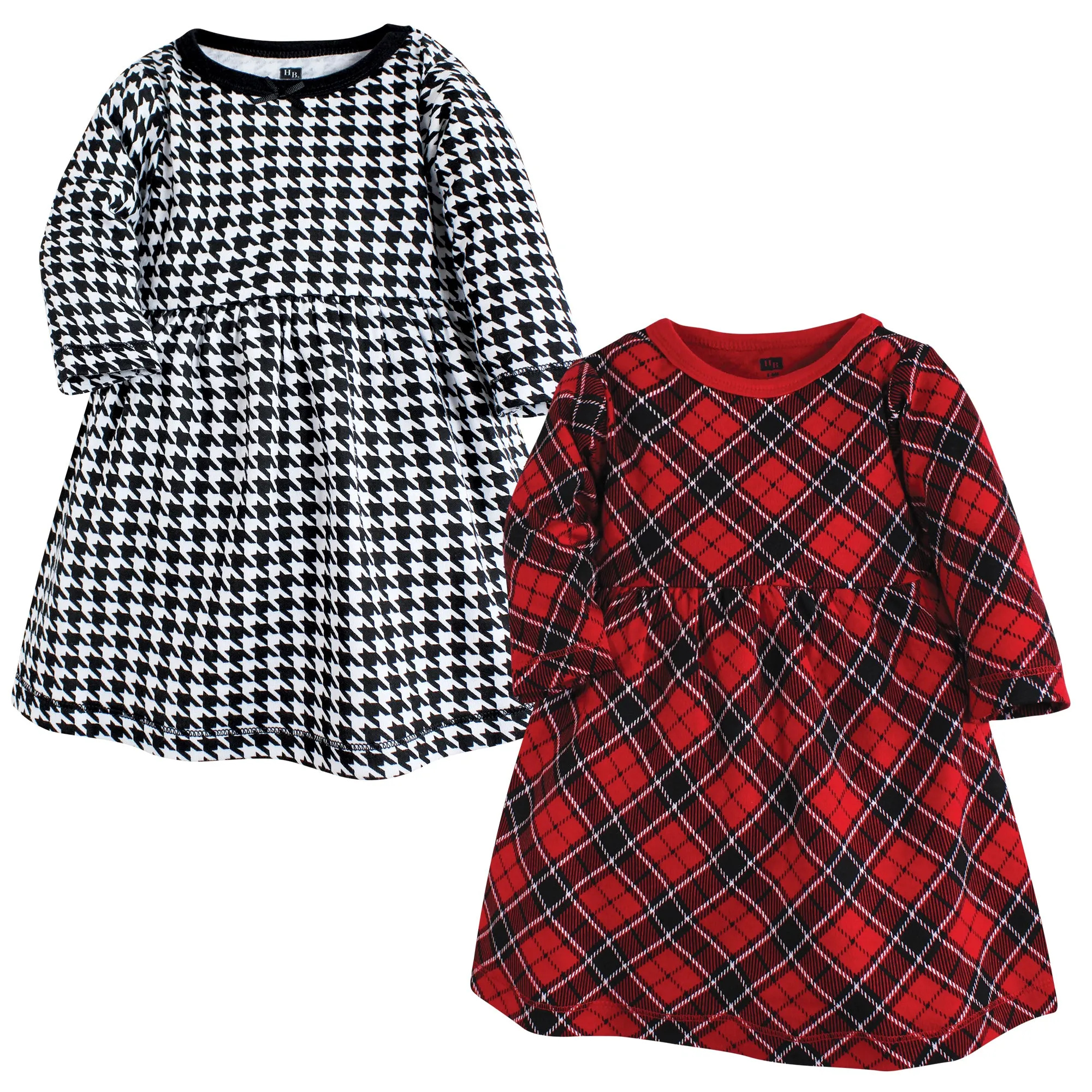 Hudson Baby Cotton Dresses, Black Red Plaid