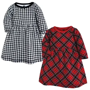 Hudson Baby Cotton Dresses, Black Red Plaid