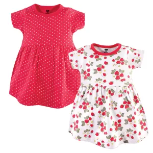 Hudson Baby Cotton Dresses, Strawberries