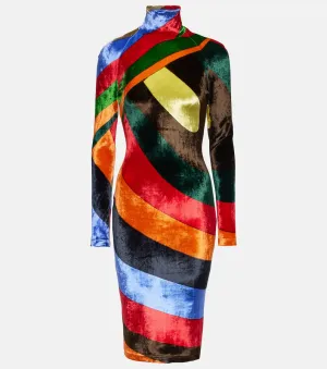 iride velvet mini dress with Pucci print, multicolor