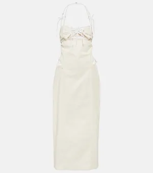 Jacquemus cotton blend la robe ruby midi dress, beige