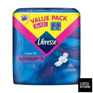 Libresse MaxiNightW 32cm 2x12s Value Pack