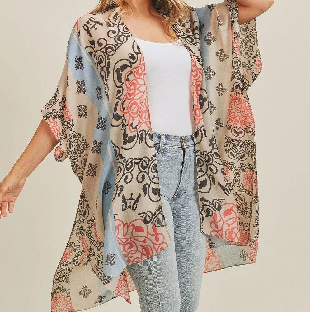 MS0211 Bohemian Pattern Beach Summer Kimono