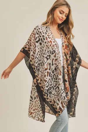 MS0227 Boho Leopard Summer Kimono