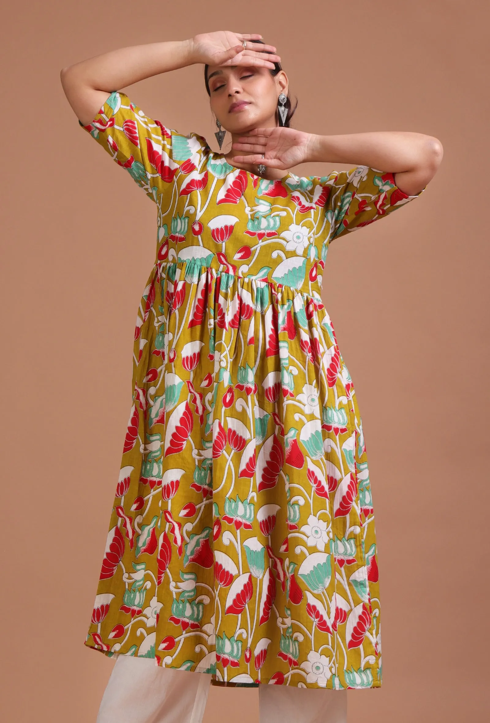 Multicolor Cotton Printed Dress