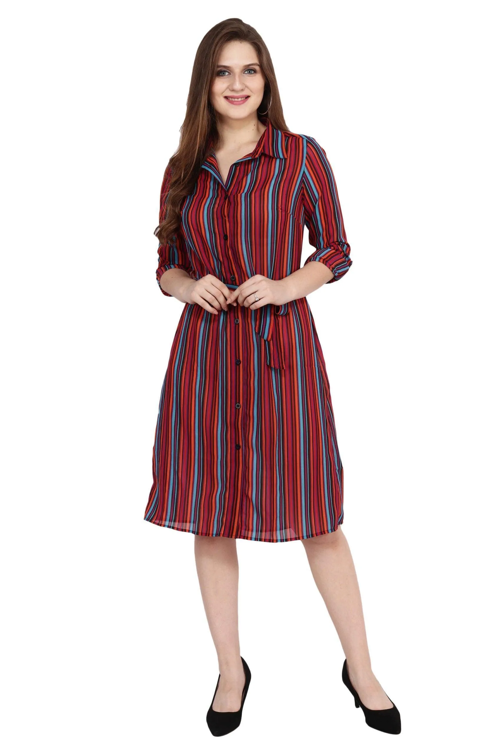 Multicolored Striped Dress