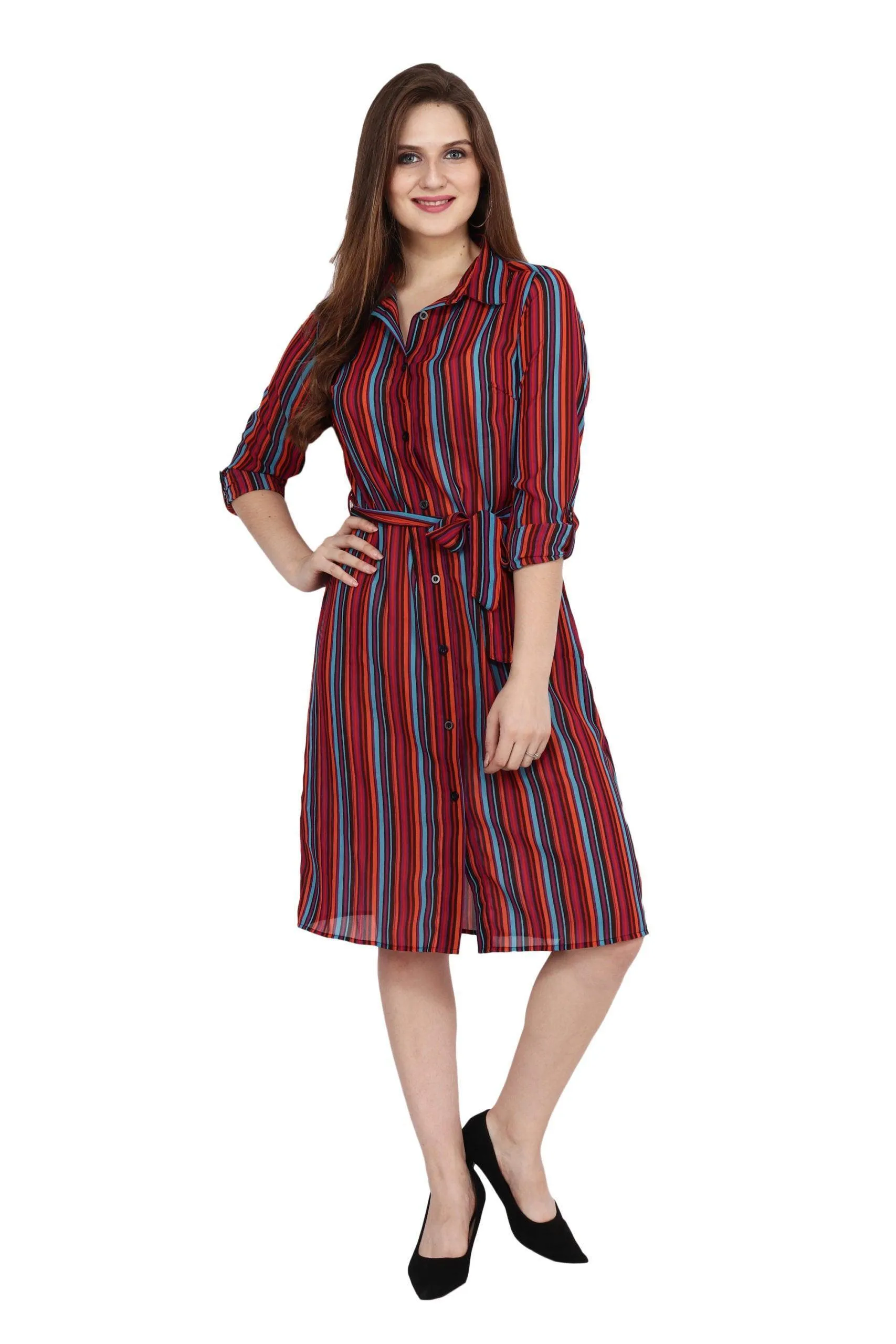 Multicolored Striped Dress