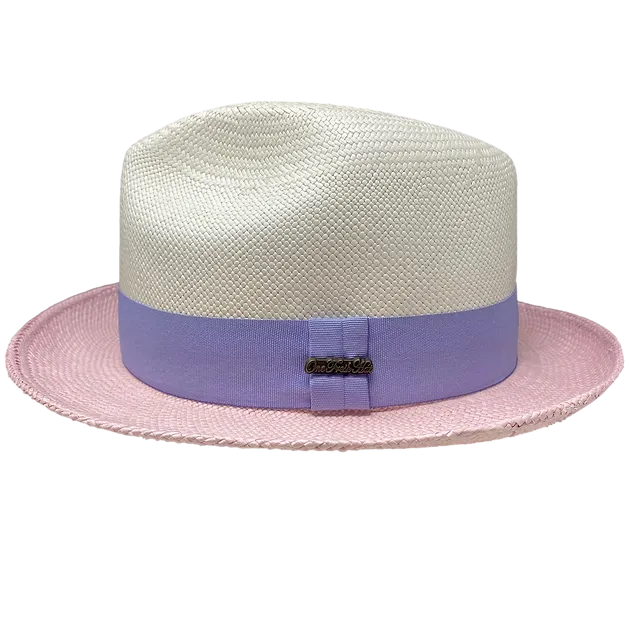 Nico Milici Panama Hat in White/Light Pink by One Fresh Hat