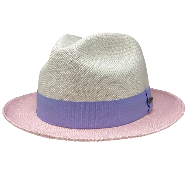 Nico Milici Panama Hat in White/Light Pink by One Fresh Hat