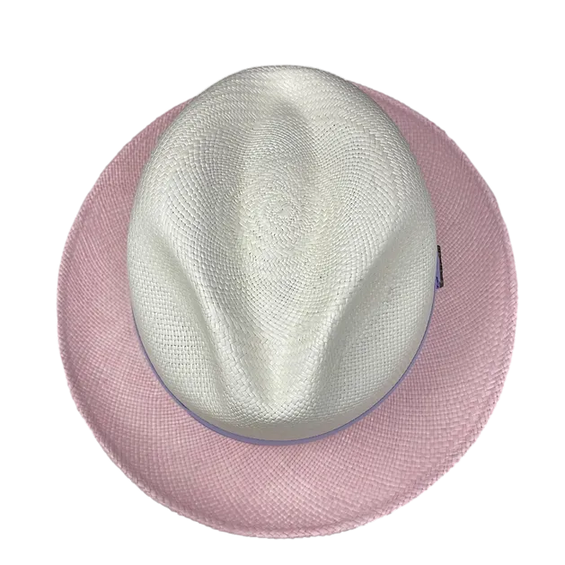 Nico Milici Panama Hat in White/Light Pink by One Fresh Hat