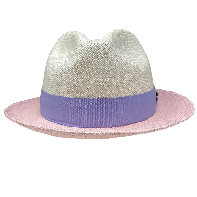 Nico Milici Panama Hat in White/Light Pink by One Fresh Hat