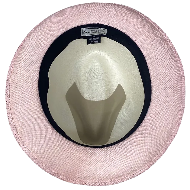 Nico Milici Panama Hat in White/Light Pink by One Fresh Hat