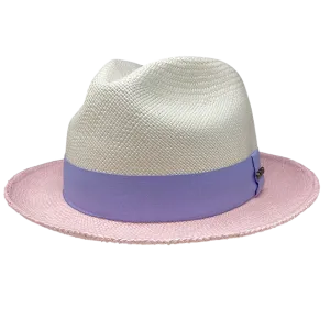 Nico Milici Panama Hat in White/Light Pink by One Fresh Hat