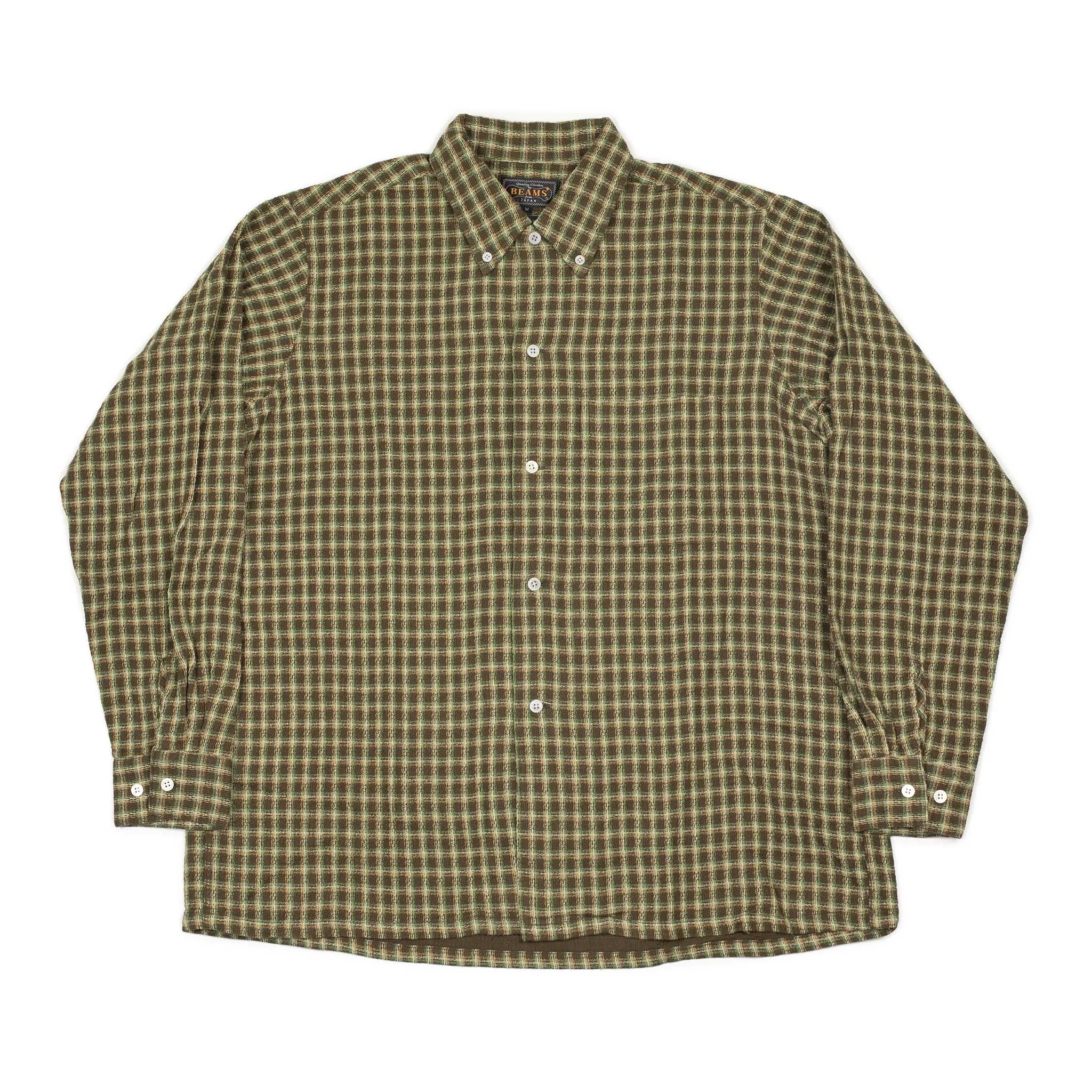 Panama double-faced cotton shirt in brown check