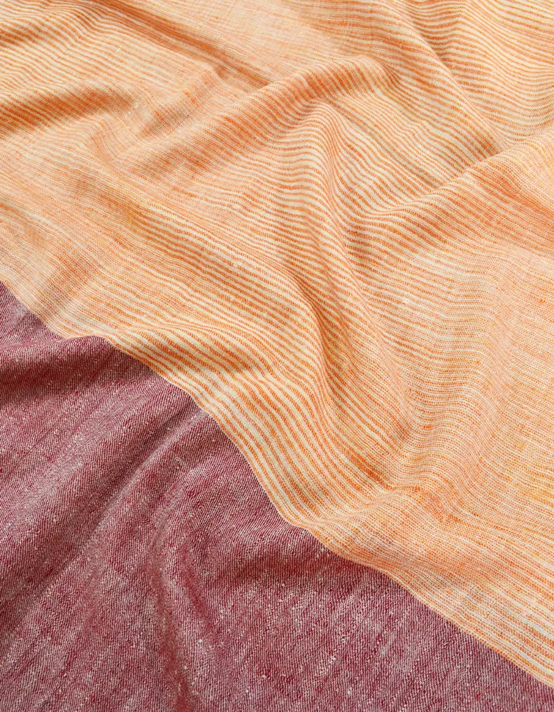 Red and orange Striped Pashmina Shawl 7402