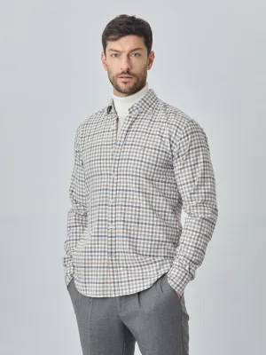 Slim fit checks flannel shirt