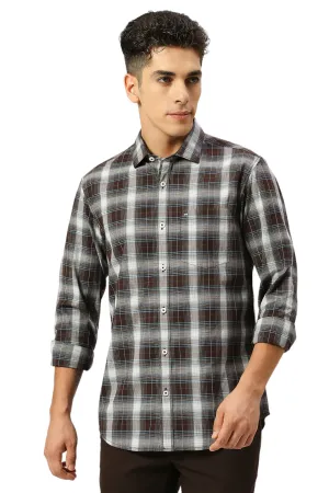 Slim Fit Cotton Fil-a-Fil Checks Shirt