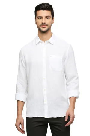 Slim Fit Linen Cotton Checks Shirt