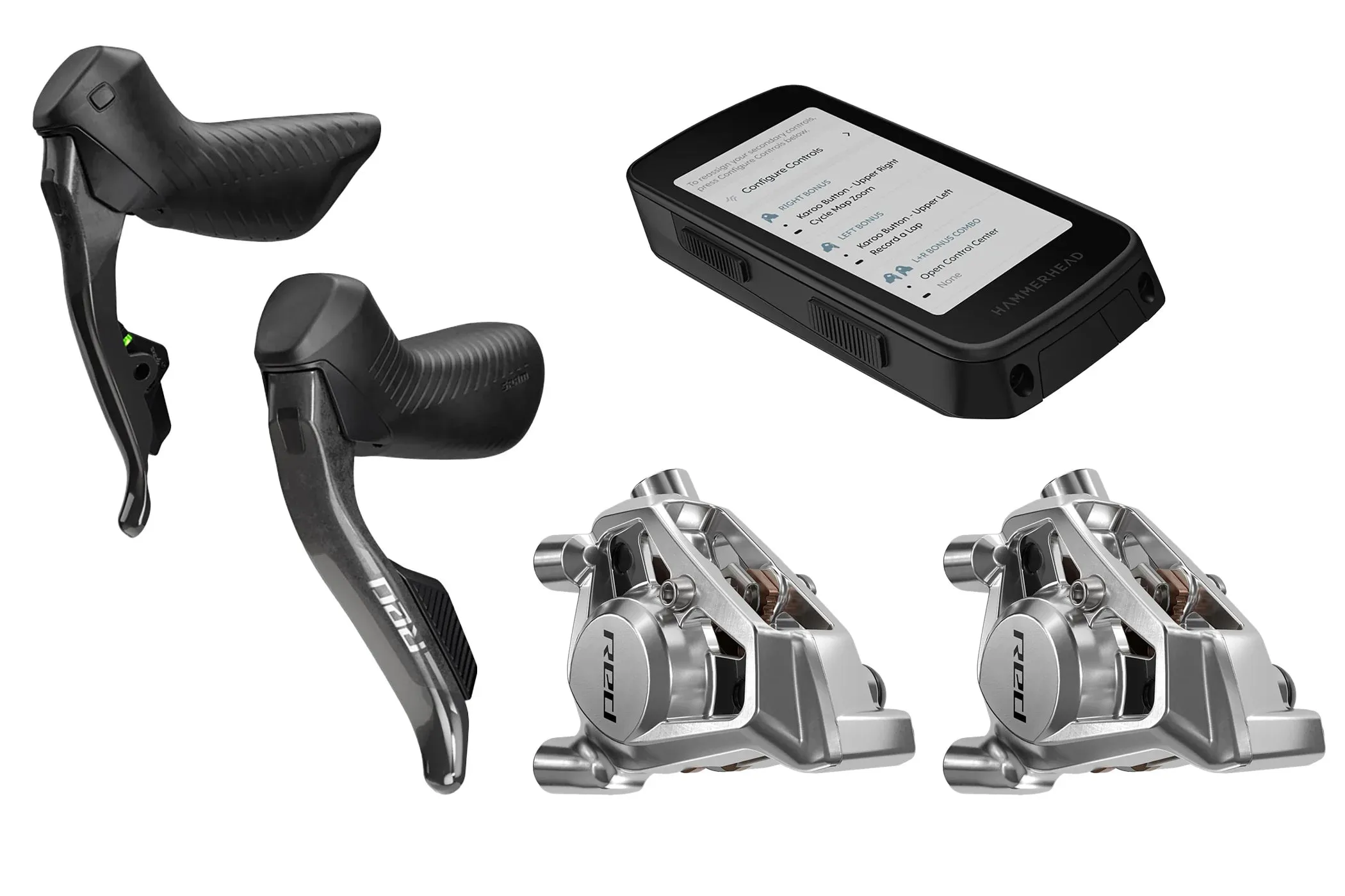 SRAM Red eTap AXS Road Upgrade Kit - HRD Shift/Brake Levers, FM Calipers, Hammerhead Karoo, E1