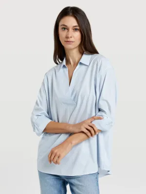 V shape placket shirt