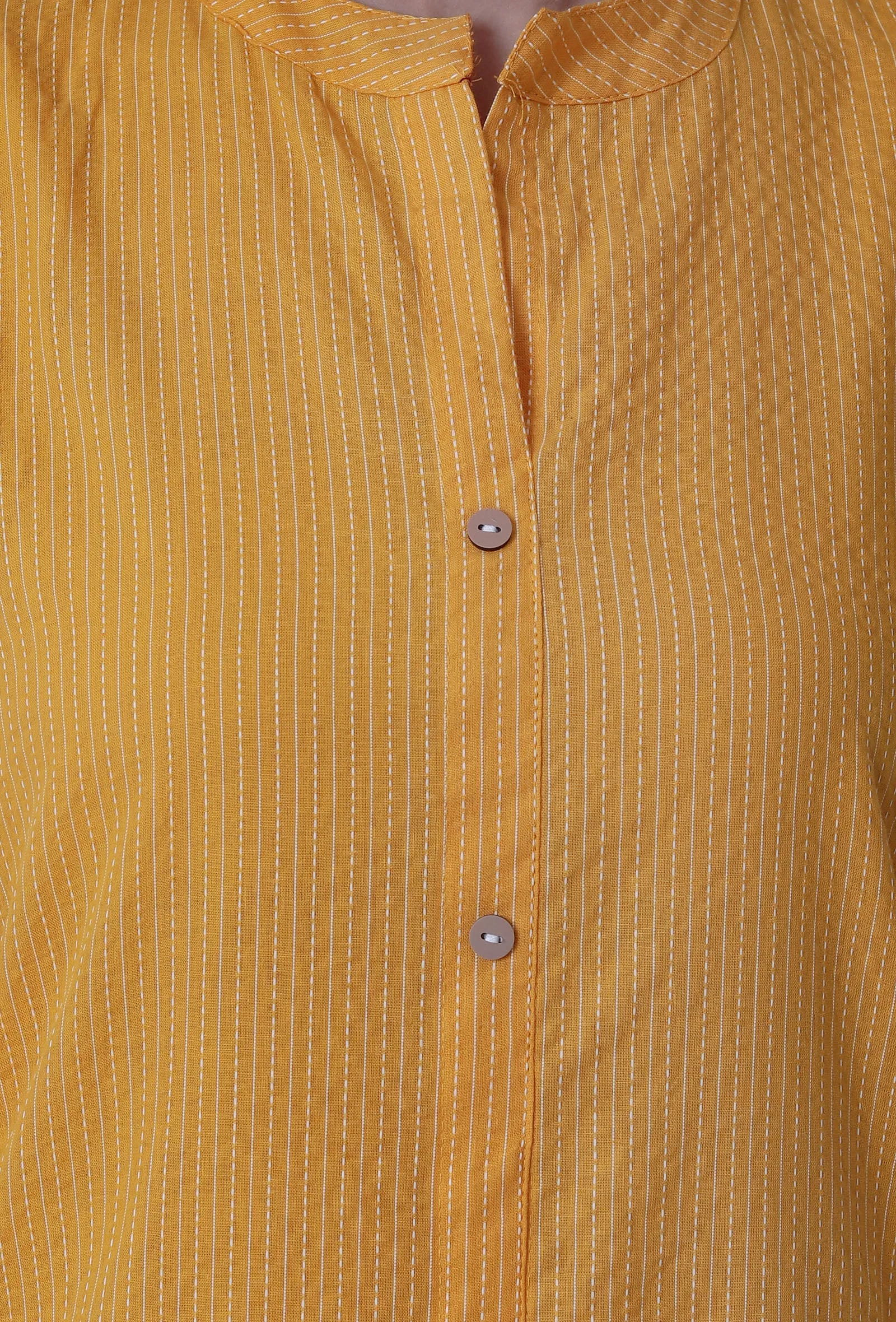 Yellow Cotton Kurti